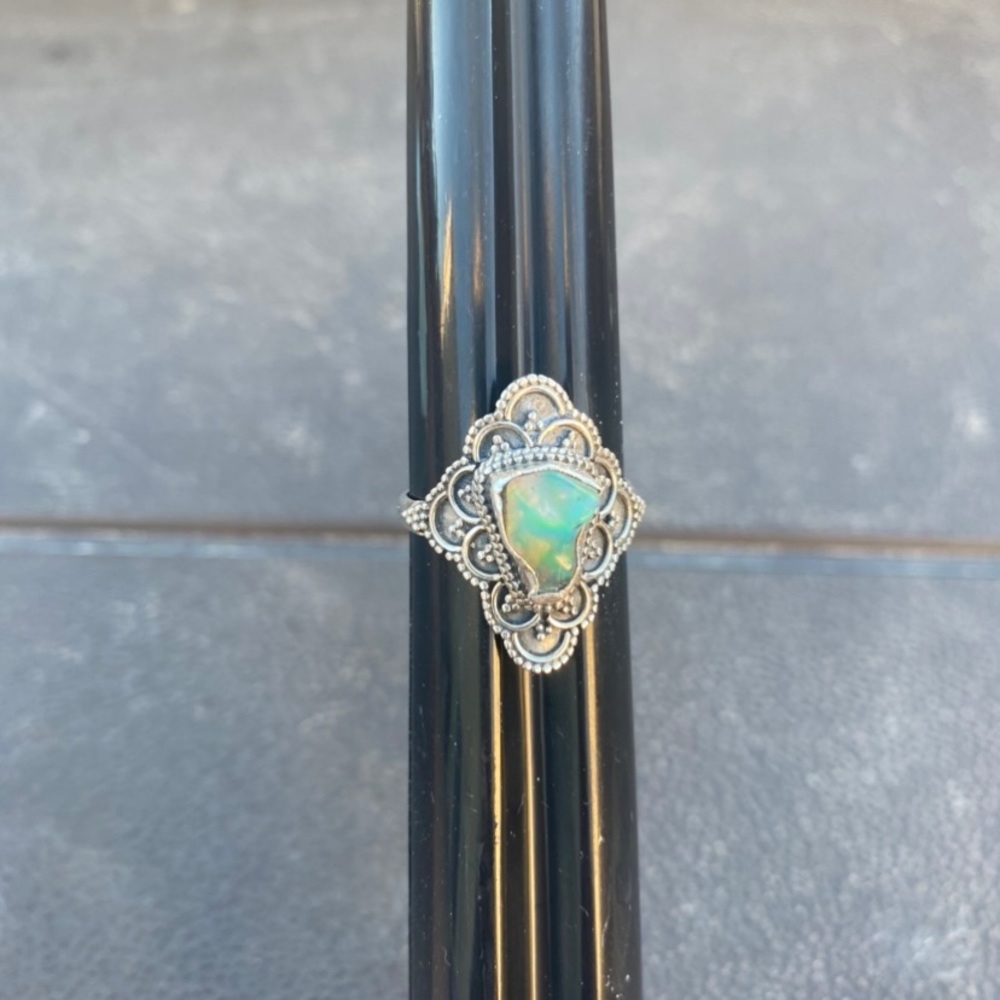 Ethiopian Opal Sterling Silver Ring